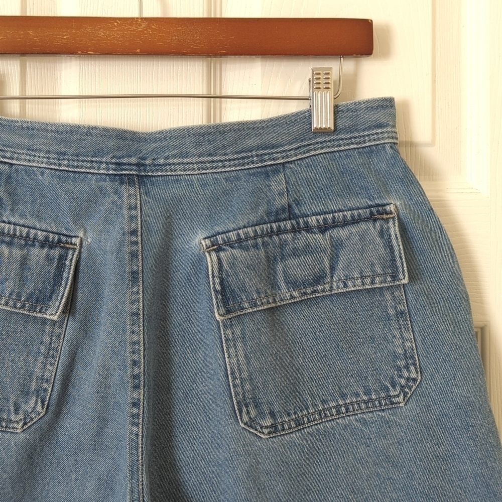 OP 90's Vintage Classic Medium Wash High Waisted Relaxed Fit Jean Shorts 11/12 - Picture 11 of 12